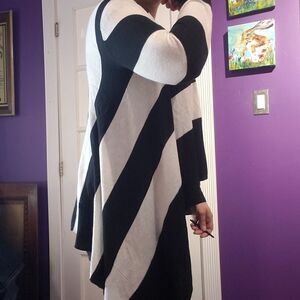 H&M Black and White Striped Cardigan